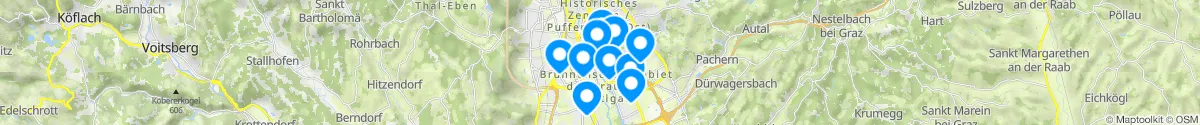 Kartenansicht für Apotheken-Notdienste in der Nähe von Liebenau (Graz (Stadt), Steiermark)